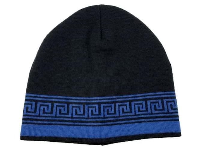 ***VERSACE (VERSACE)  bonnet tricoté Laine Acrylique Noir  ref.1090474